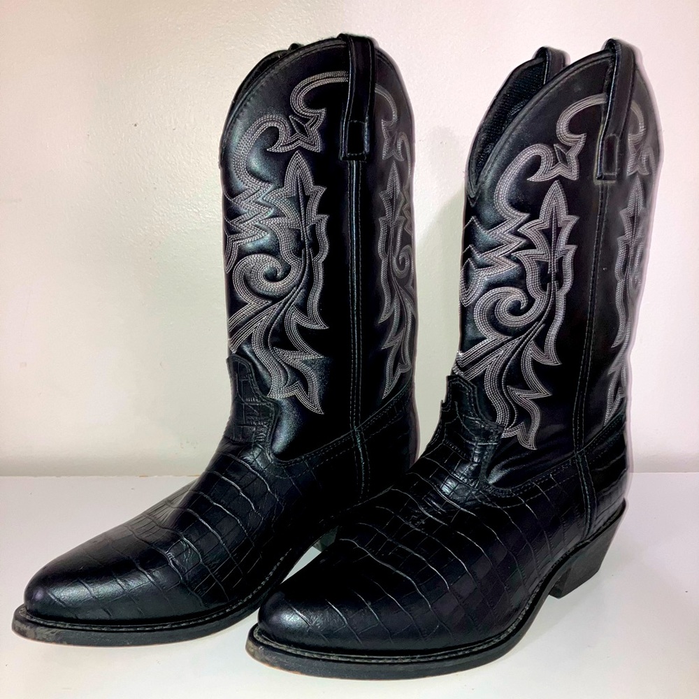 Men’s black cowboy boots